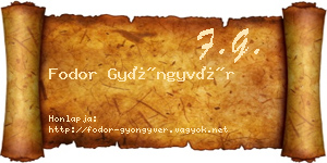 Fodor Gyöngyvér névjegykártya