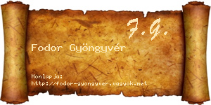 Fodor Gyöngyvér névjegykártya