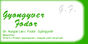 gyongyver fodor business card