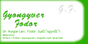 gyongyver fodor business card